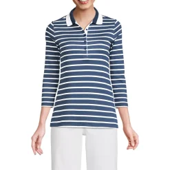 Women's 3/4 Sleeve Supima Cotton Polo Shirt