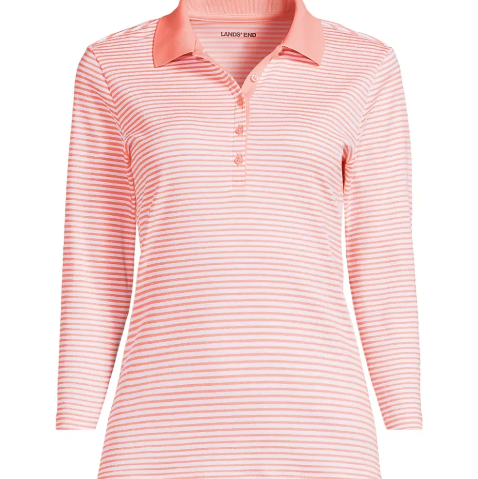 Women's 3/4 Sleeve Supima Cotton Polo Shirt