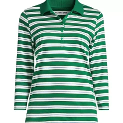 Women's 3/4 Sleeve Supima Cotton Polo Shirt