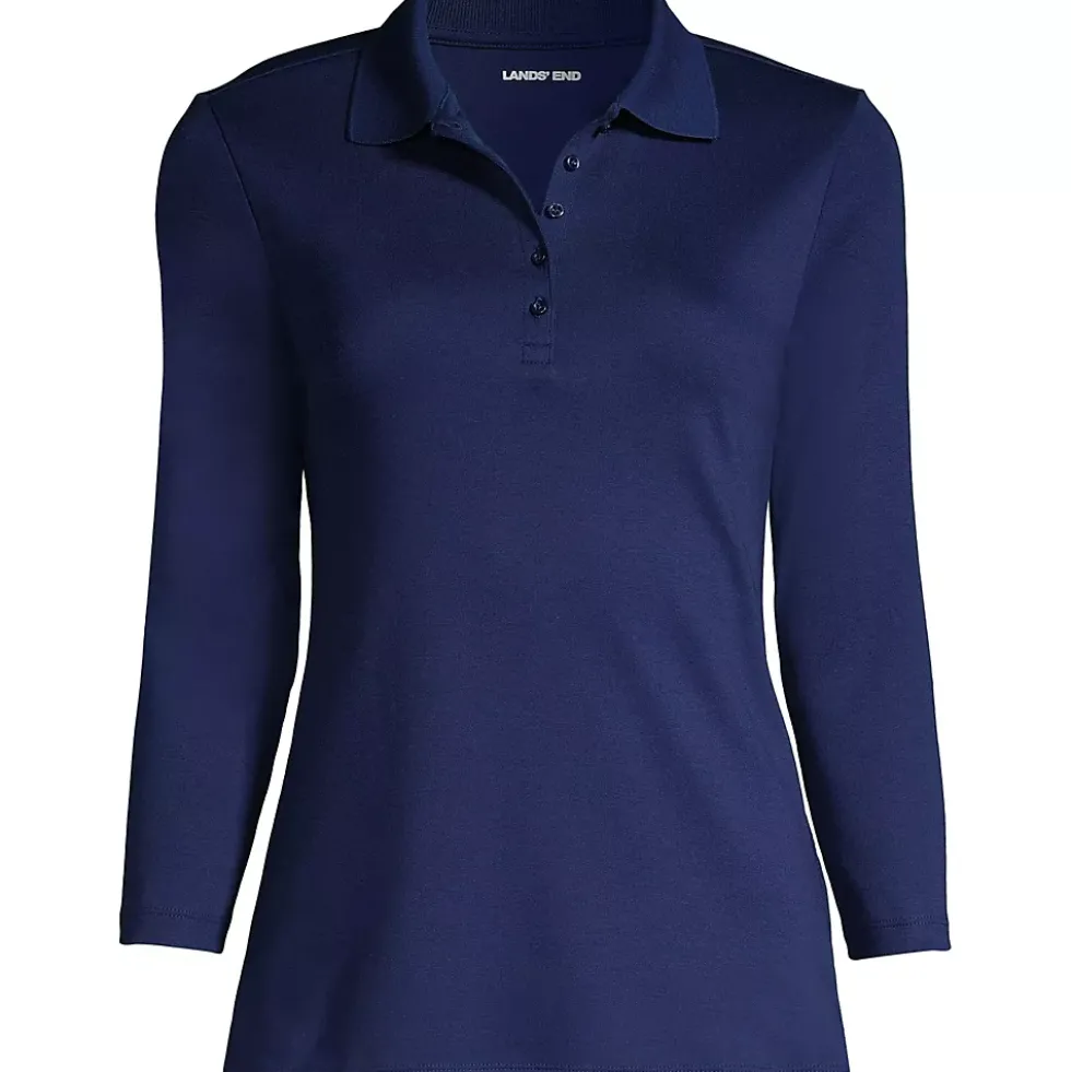 Women's 3/4 Sleeve Supima Cotton Polo Shirt