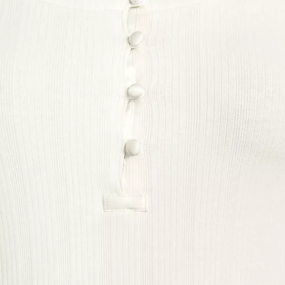 Women's 3/4 Sleeve Variegated Micro Rib Henley