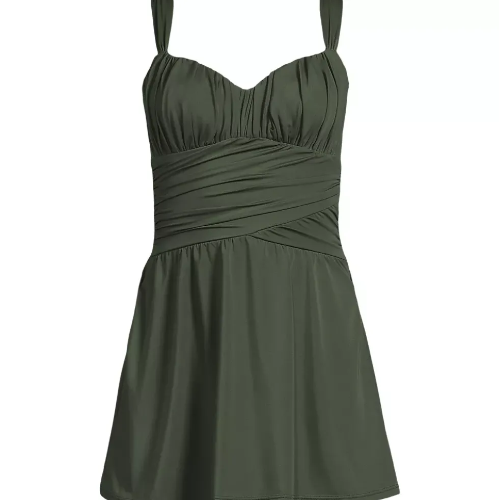 Women's Slender Lite Sweetheart Shirred Swim Dress