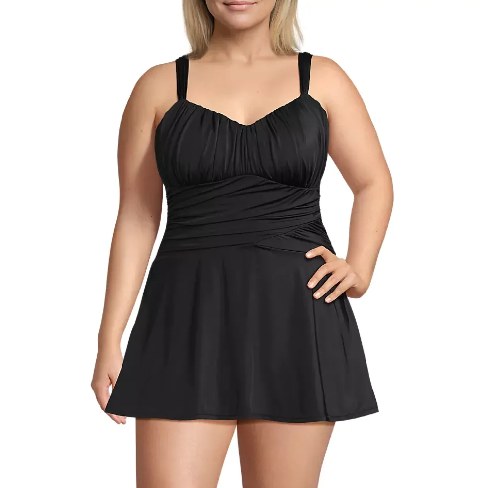 Women's Slender Lite Sweetheart Shirred Swim Dress