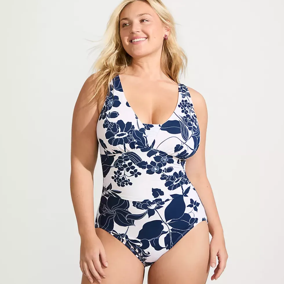 Women's SlenderSuit Grecian Low Leg One Piece Swimsuit