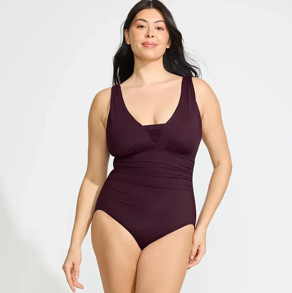 Women's SlenderSuit Grecian Low Leg One Piece Swimsuit