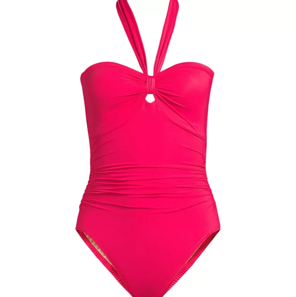 Women's SlenderSuit Multi-Way Bandeau High Leg One Piece Swimsuit