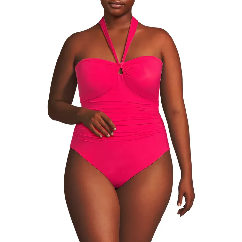 Women's SlenderSuit Multi-Way Bandeau High Leg One Piece Swimsuit