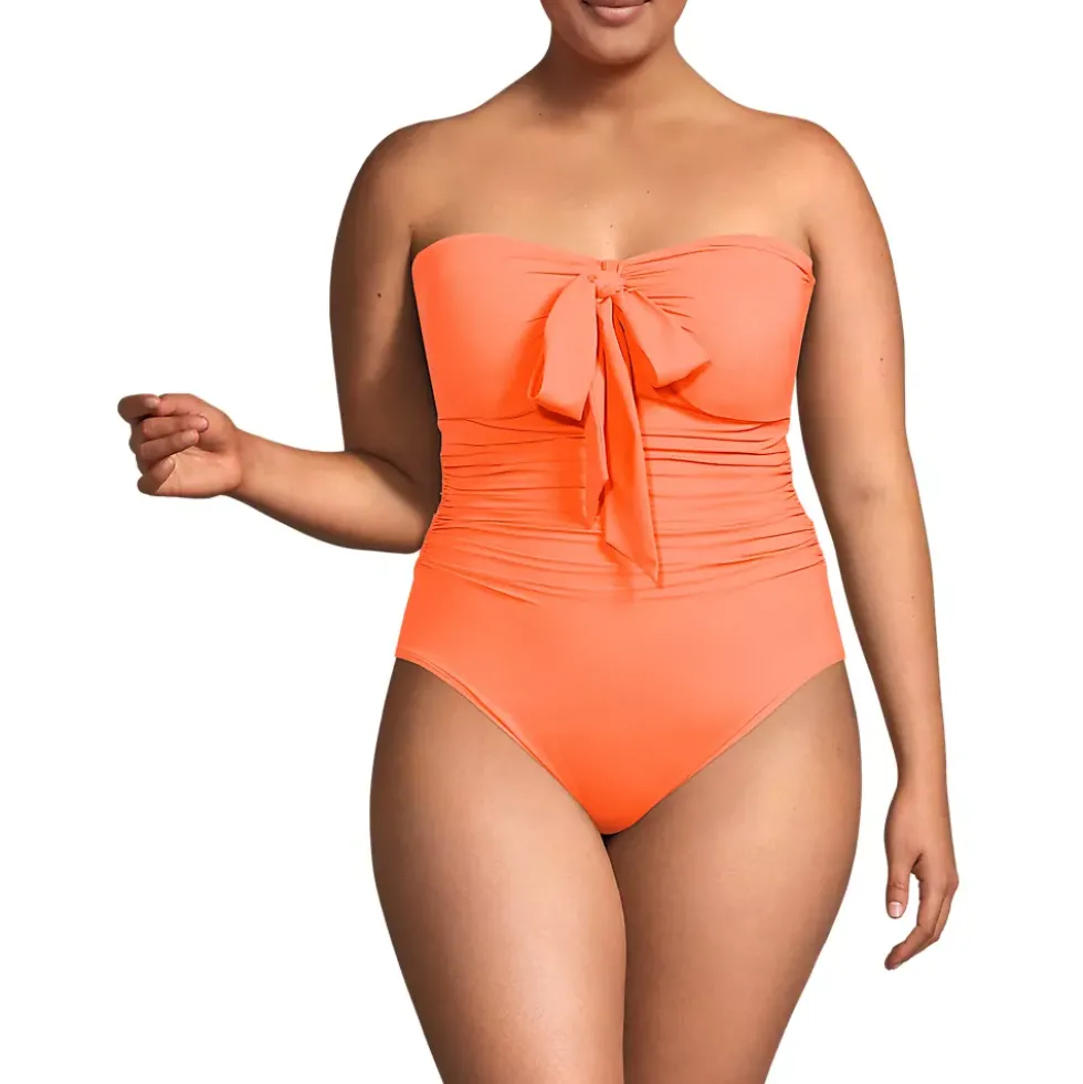 Women's SlenderSuit Multi-Way Bandeau High Leg One Piece Swimsuit