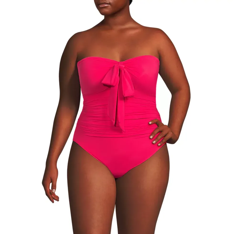 Women's SlenderSuit Multi-Way Bandeau High Leg One Piece Swimsuit