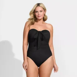 Women's SlenderSuit Multi-Way Bandeau High Leg One Piece Swimsuit