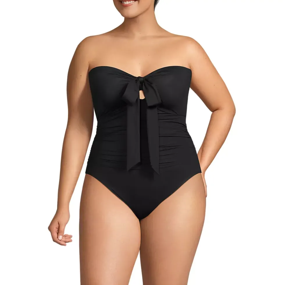 Women's SlenderSuit Multi-Way Bandeau High Leg One Piece Swimsuit