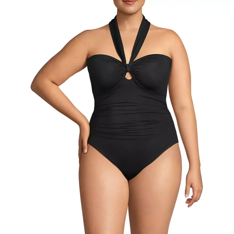 Women's SlenderSuit Multi-Way Bandeau High Leg One Piece Swimsuit