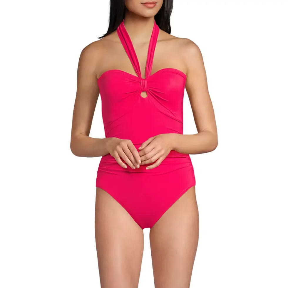 Women's SlenderSuit Multi-Way Bandeau High Leg One Piece Swimsuit