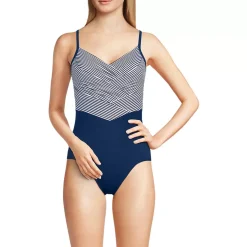 Women's SlenderSuit Pleated Low Leg One Piece Swimsuit