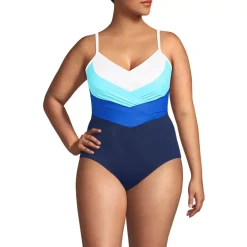 Women's SlenderSuit Pleated Low Leg One Piece Swimsuit