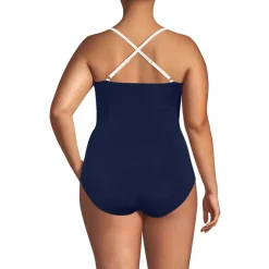 Women's SlenderSuit Pleated Low Leg One Piece Swimsuit