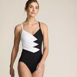 Women's SlenderSuit Pleated Low Leg One Piece Swimsuit