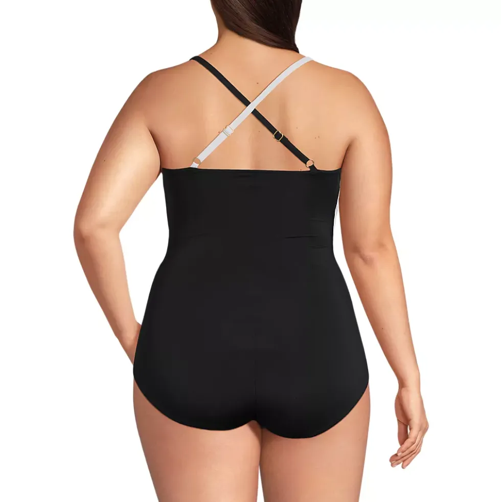 Women's SlenderSuit Pleated Low Leg One Piece Swimsuit