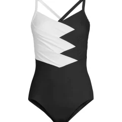 Women's SlenderSuit Pleated Low Leg One Piece Swimsuit