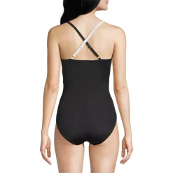 Women's SlenderSuit Pleated Low Leg One Piece Swimsuit