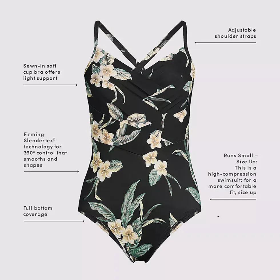 Women's SlenderSuit Pleated Low Leg One Piece Swimsuit