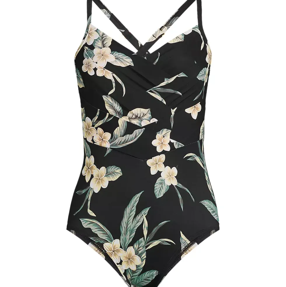 Women's SlenderSuit Pleated Low Leg One Piece Swimsuit