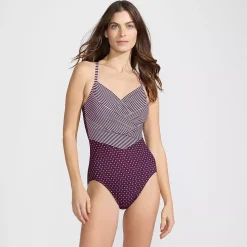 Women's SlenderSuit Pleated Low Leg One Piece Swimsuit