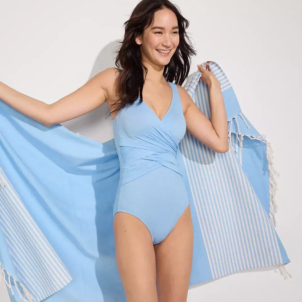 Women's SlenderSuit Shine Wrap One Piece Swimsuit