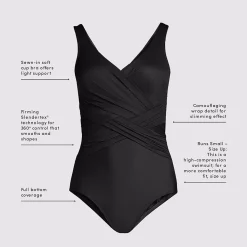 Women's SlenderSuit Shine Wrap One Piece Swimsuit