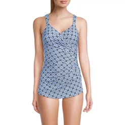 Women's SlenderSuit V-Neck Skirted Low Leg One Piece