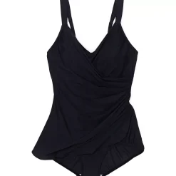 Women's SlenderSuit V-Neck Skirted Low Leg One Piece