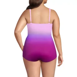 Women's SlenderSuit V-Neck Skirted Low Leg One Piece