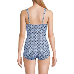 Women's SlenderSuit V-Neck Skirted Low Leg One Piece