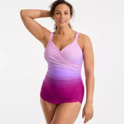 Women's SlenderSuit V-Neck Skirted Low Leg One Piece