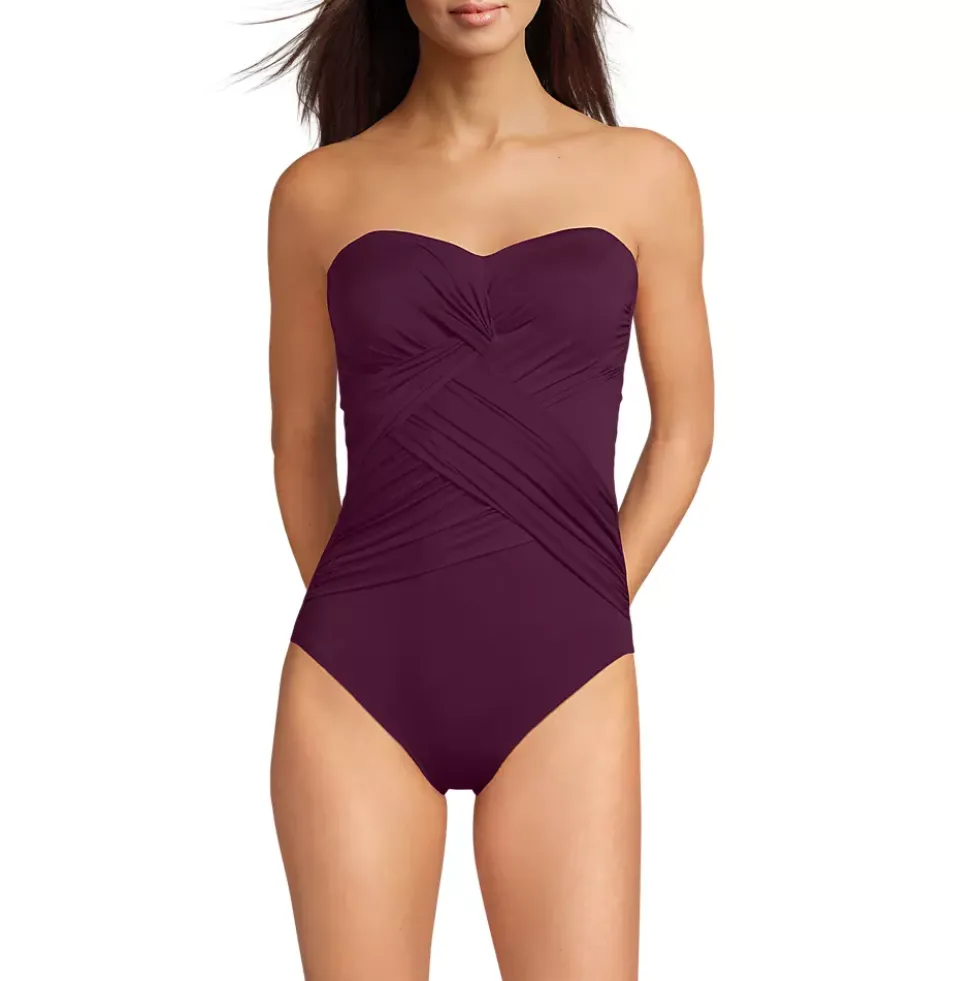 Women's SlenderSuit Wrap Bandeau One Piece Swimsuit