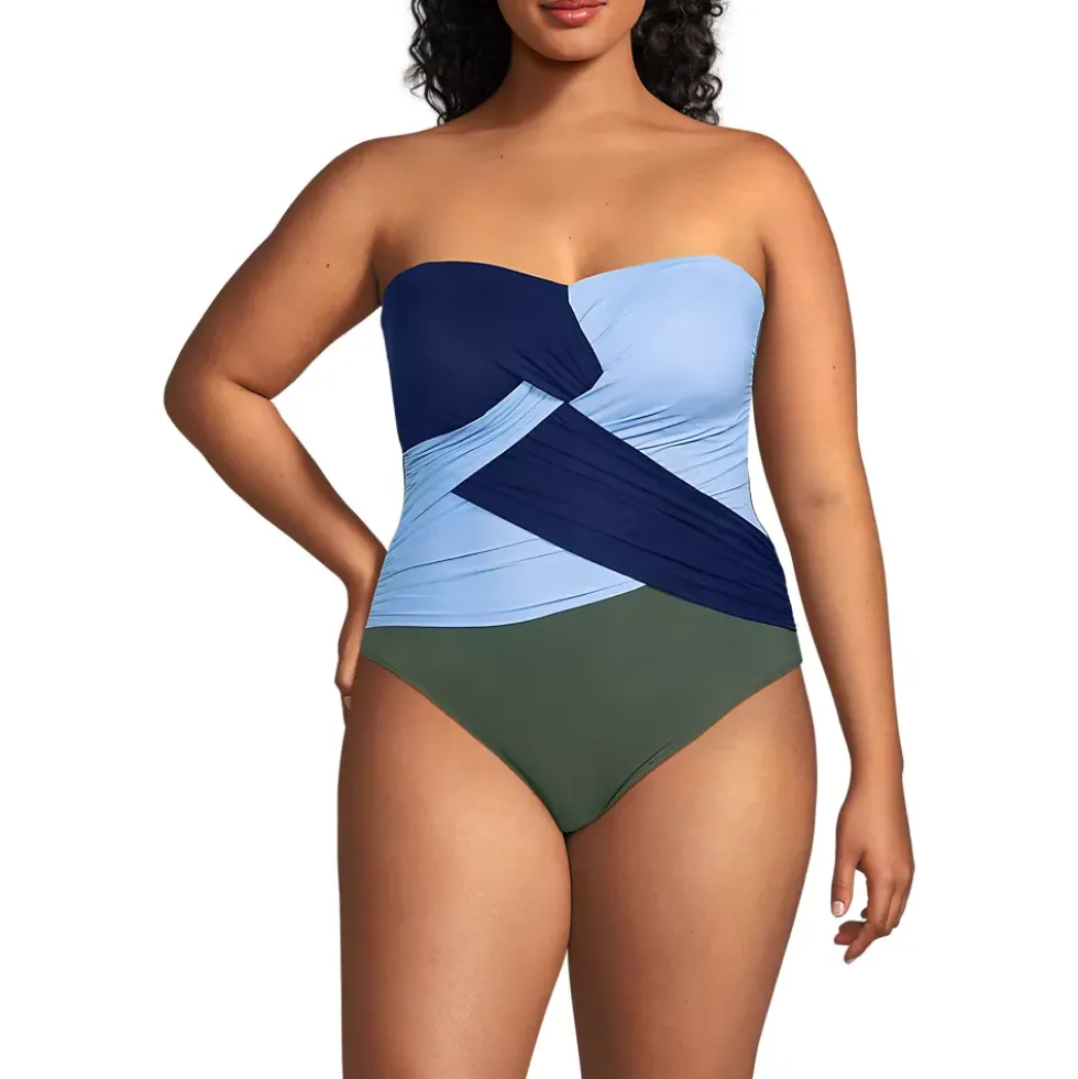 Women's SlenderSuit Wrap Bandeau One Piece Swimsuit