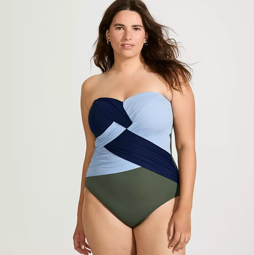 Women's SlenderSuit Wrap Bandeau One Piece Swimsuit