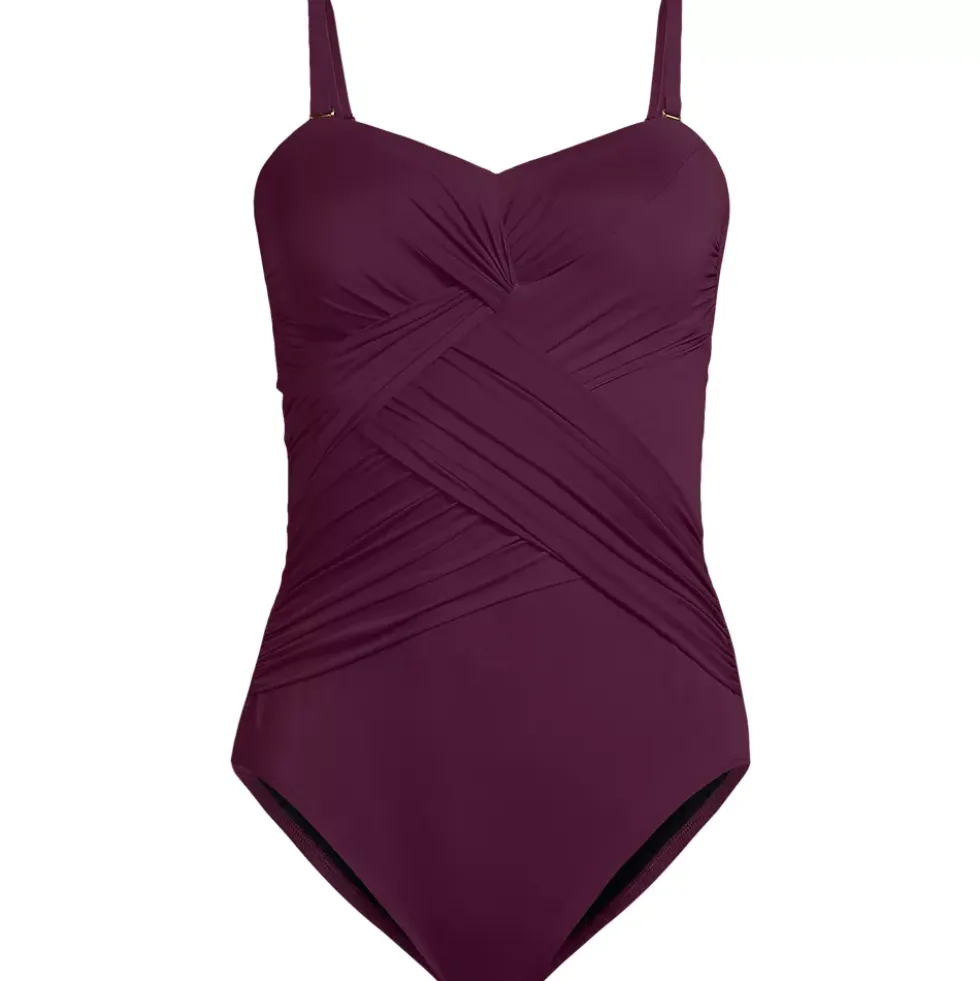 Women's SlenderSuit Wrap Bandeau One Piece Swimsuit
