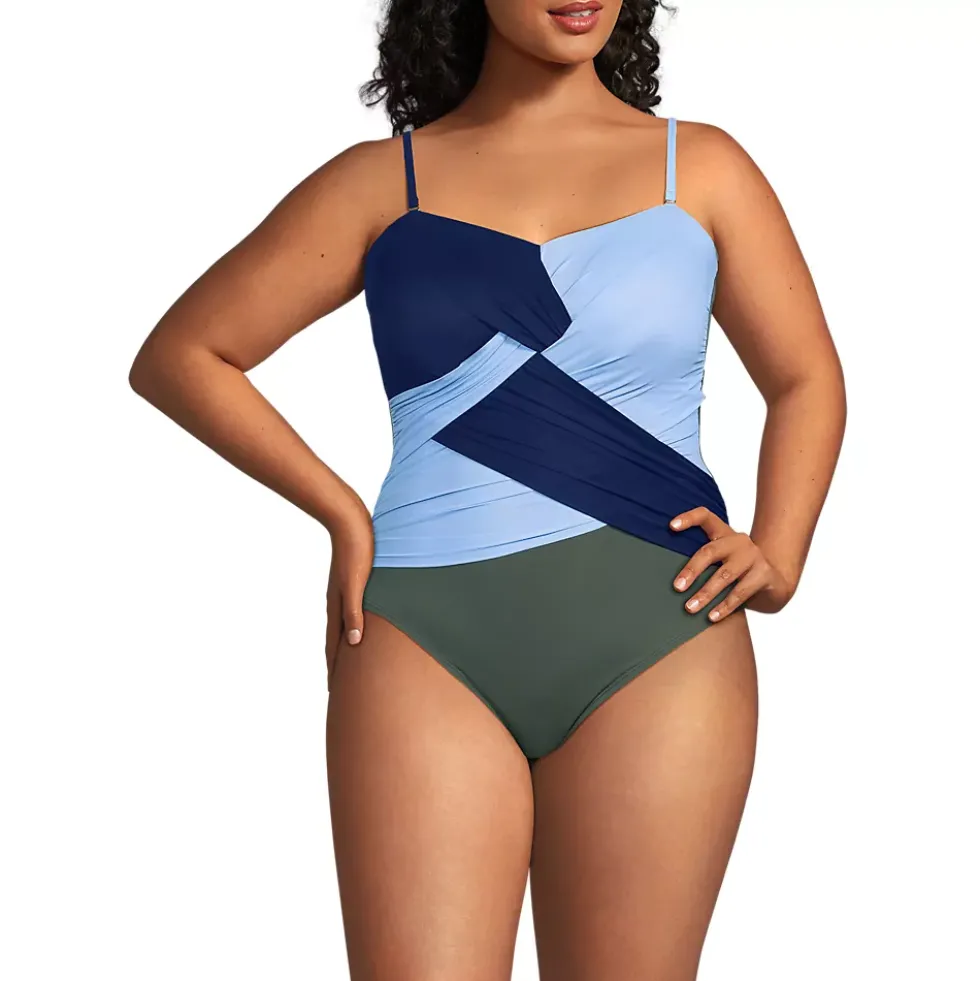 Women's SlenderSuit Wrap Bandeau One Piece Swimsuit