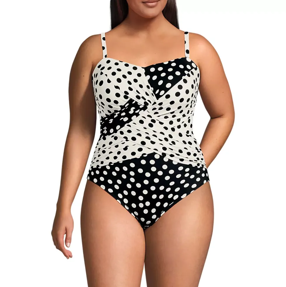Women's SlenderSuit Wrap Bandeau One Piece Swimsuit