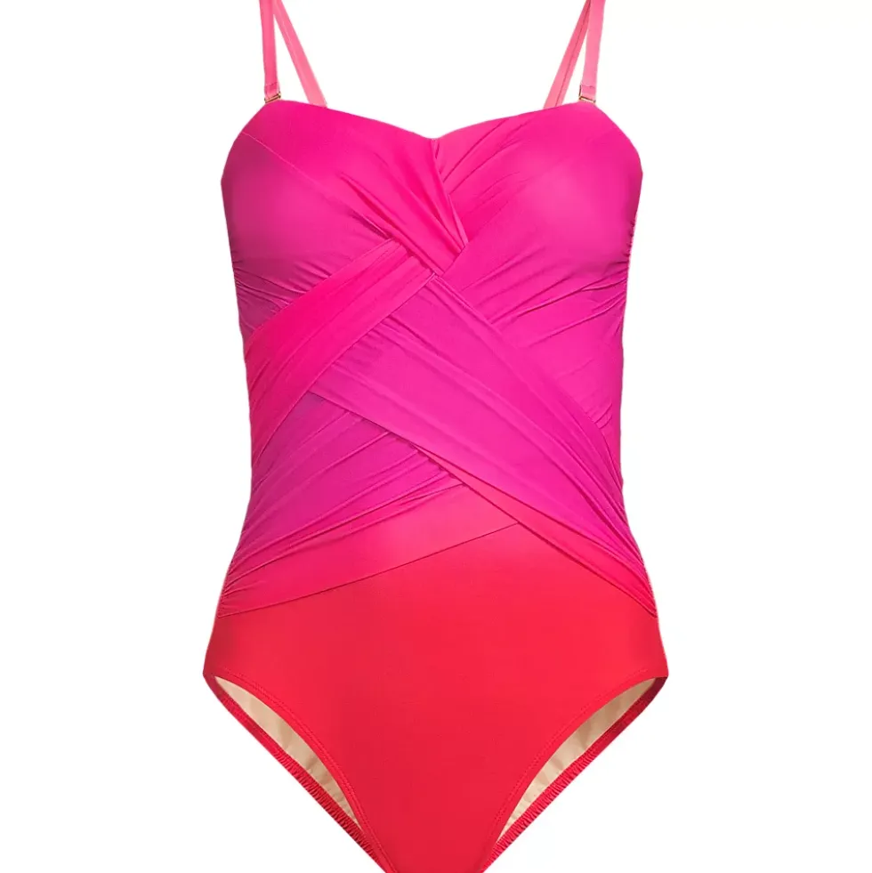 Women's SlenderSuit Wrap Bandeau One Piece Swimsuit