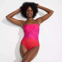 Women's SlenderSuit Wrap Bandeau One Piece Swimsuit