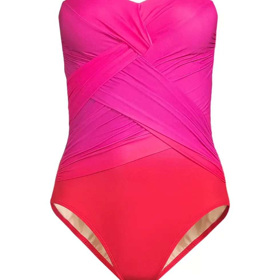 Women's SlenderSuit Wrap Bandeau One Piece Swimsuit
