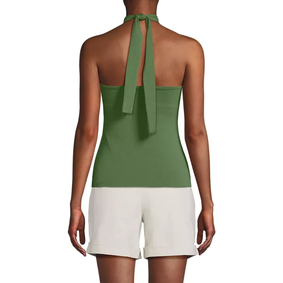 Women's Slender Twist Front Halter Top