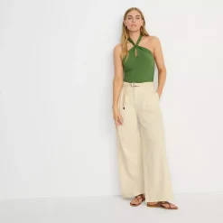 Women's Slender Twist Front Halter Top