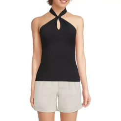 Women's Slender Twist Front Halter Top