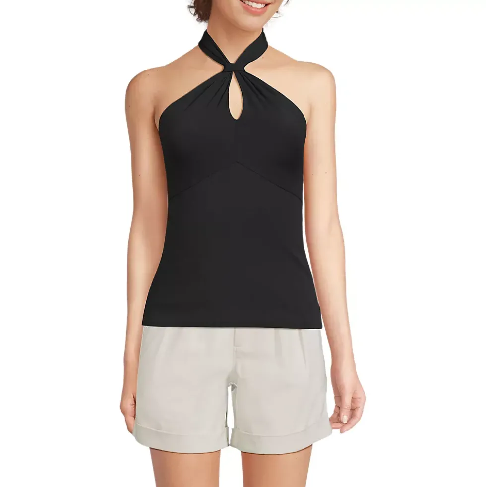 Women's Slender Twist Front Halter Top