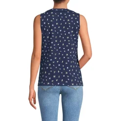 Women's Slub Decorative Trim Tank Top