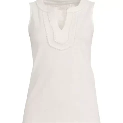 Women's Slub Decorative Trim Tank Top