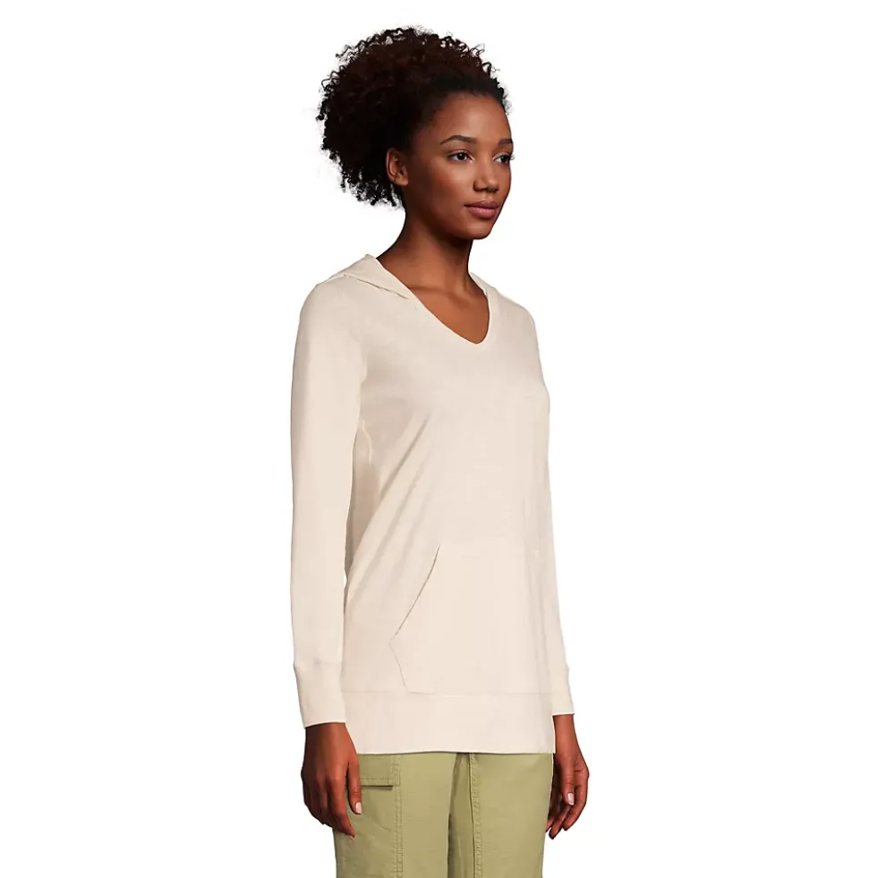 Women's Slub Jersey Hooded Tunic
